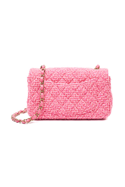 Chanel Multicolor Pink Tweed Rectangular Mini