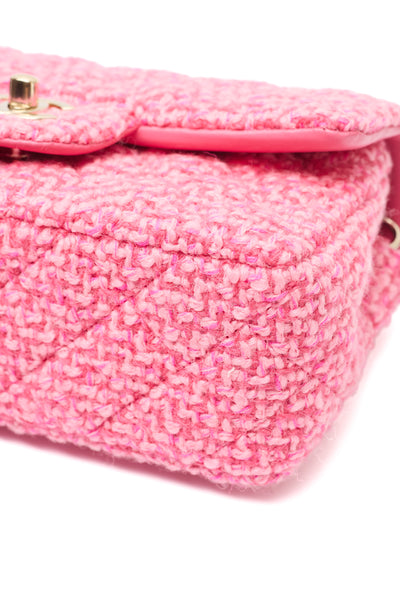 Chanel Multicolor Pink Tweed Rectangular Mini