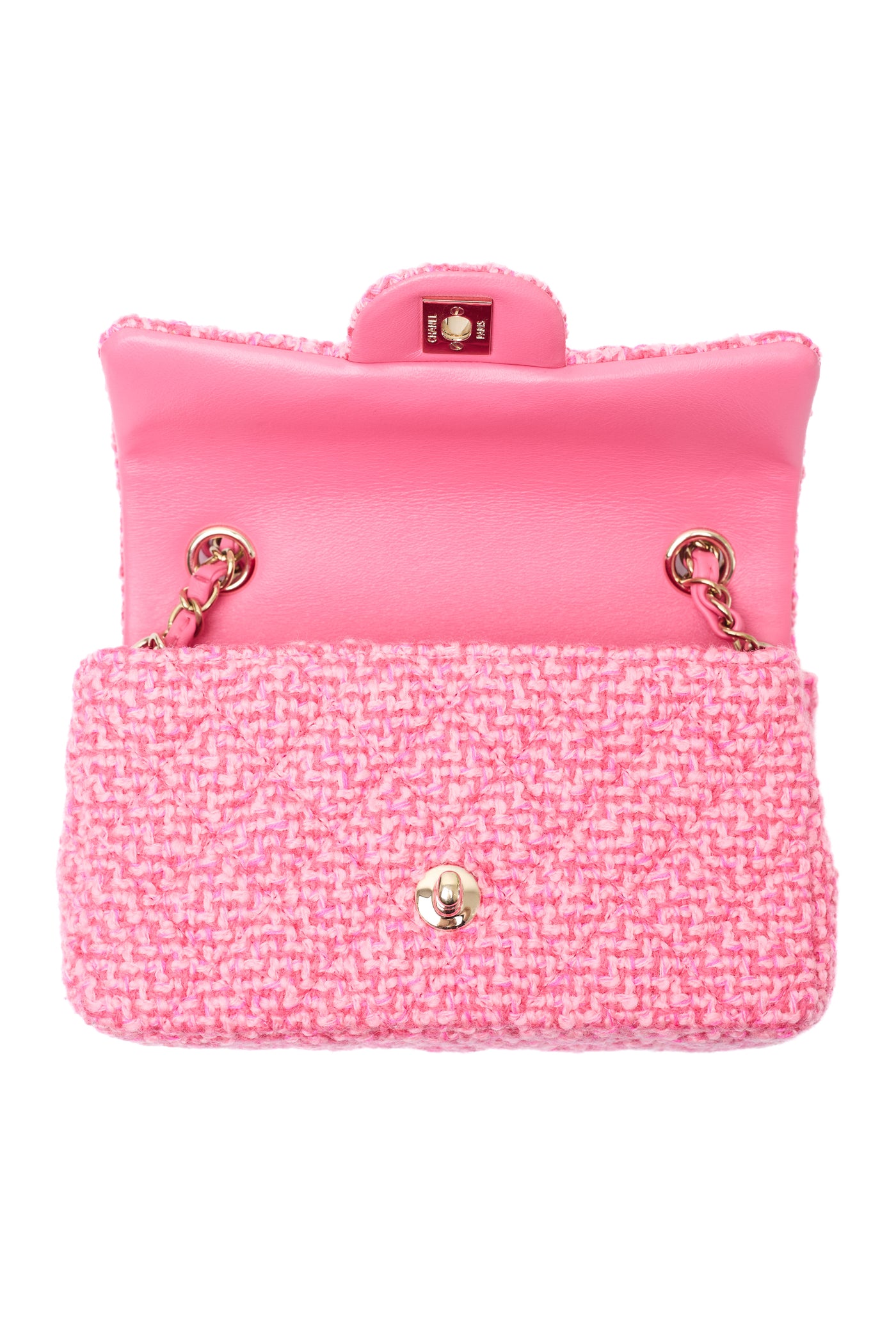 Chanel Multicolor Pink Tweed Rectangular Mini