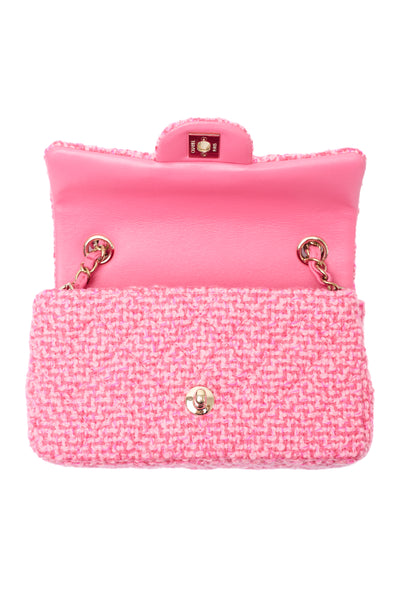 Chanel Multicolor Pink Tweed Rectangular Mini