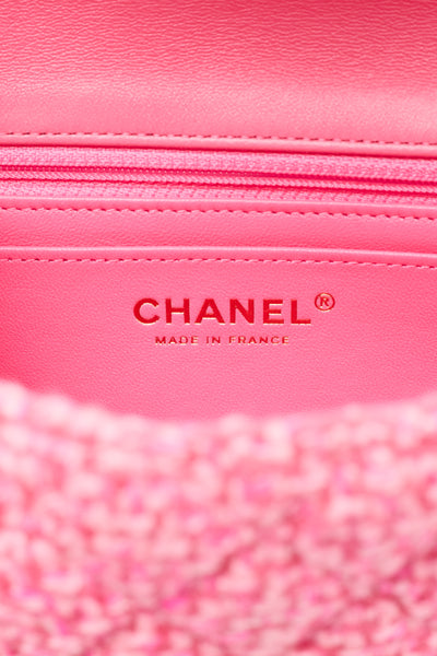 Chanel Multicolor Pink Tweed Rectangular Mini
