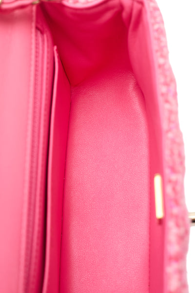 Chanel Multicolor Pink Tweed Rectangular Mini