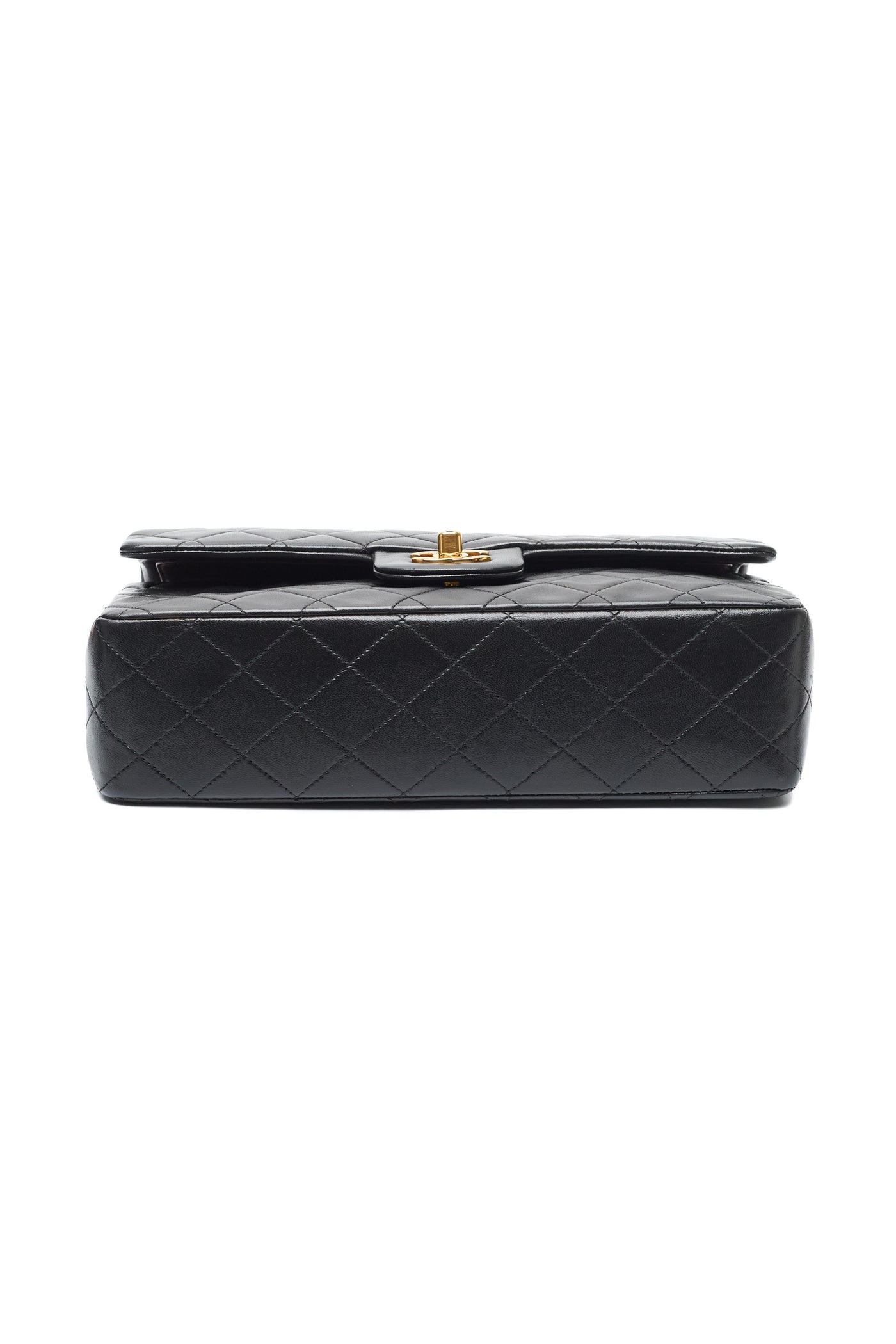 Chanel Vintage Black Lambskin Medium Classic Double Flap