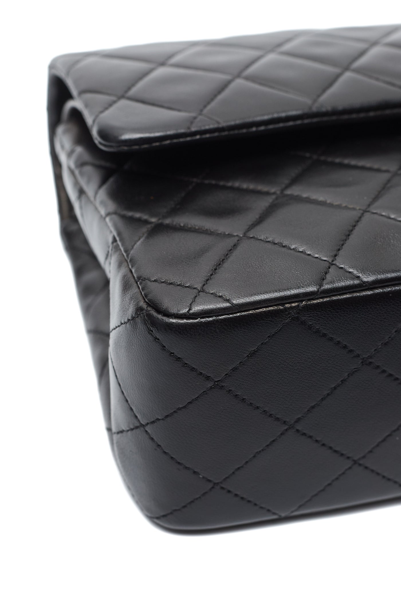 Chanel Vintage Black Lambskin Medium Classic Double Flap