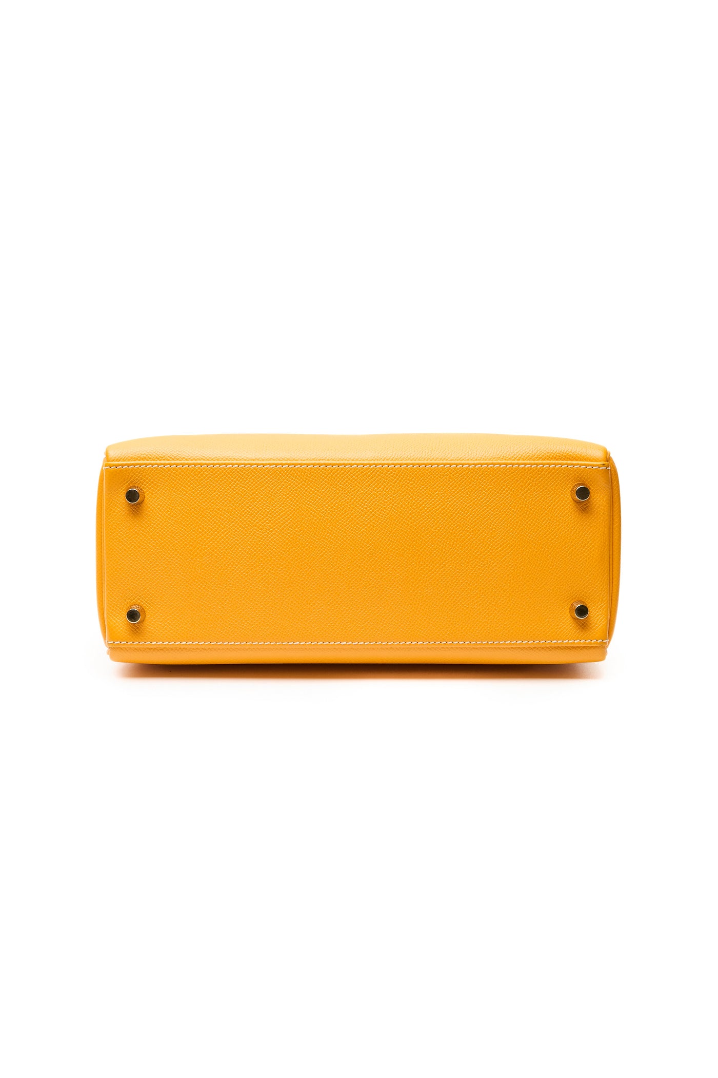 Hermes Retourne Kelly 28 Candy Verso Jaune D'or and Potiron Epsom GHW