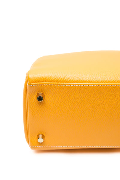 Hermes Retourne Kelly 28 Candy Verso Jaune D'or and Potiron Epsom GHW