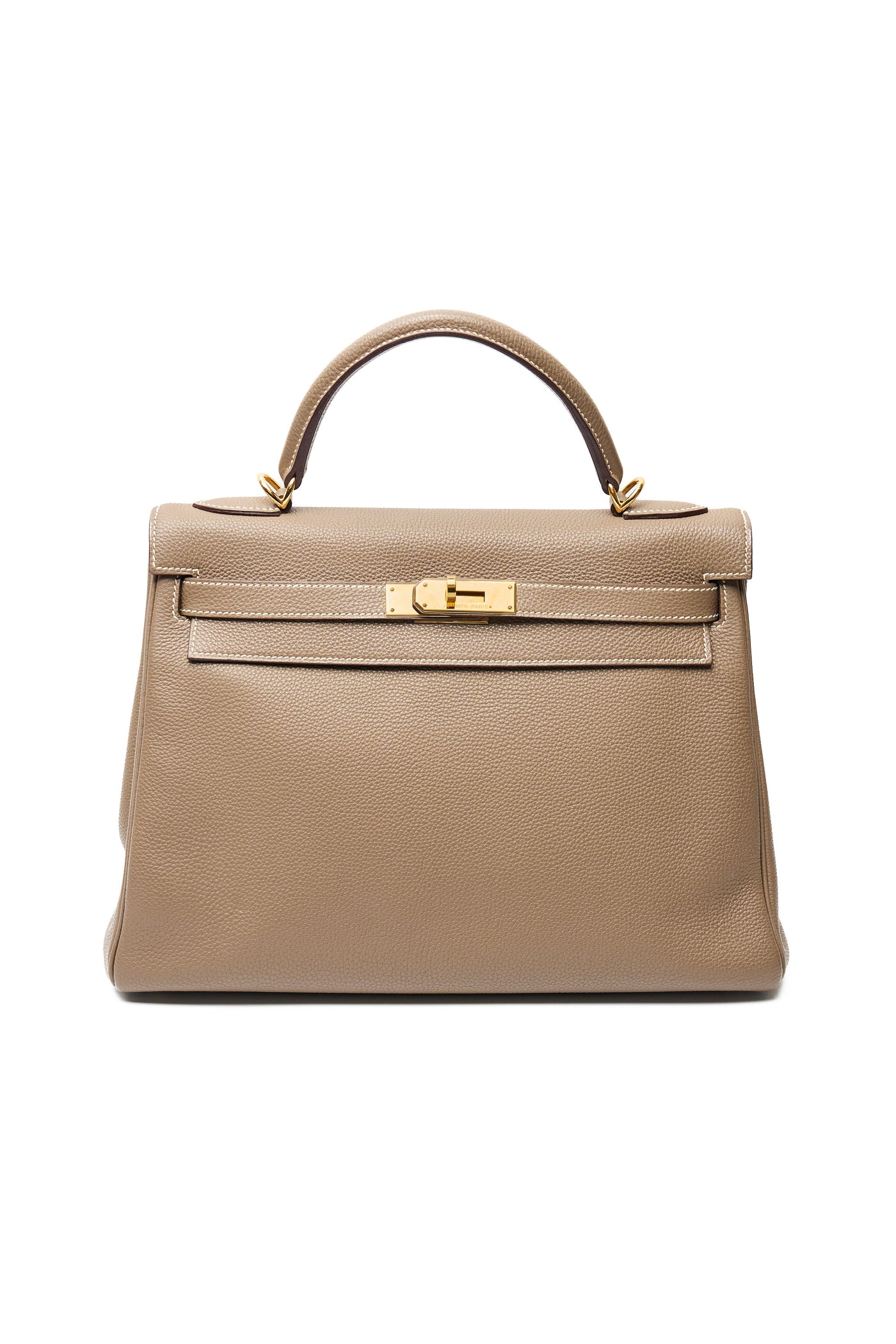 Hermes Retourne Kelly 32 Etoupe Togo Leather GHW