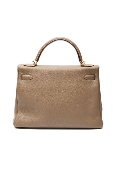 Hermes Retourne Kelly 32 Etoupe Togo Leather GHW