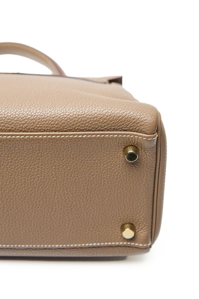 Hermes Retourne Kelly 32 Etoupe Togo Leather GHW