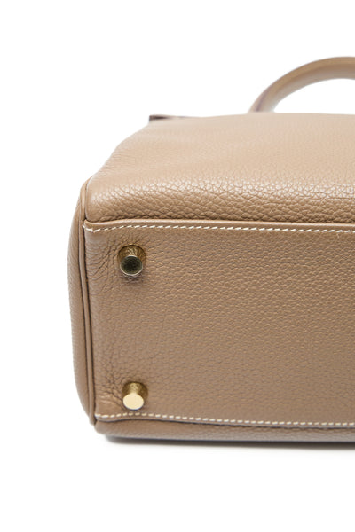 Hermes Retourne Kelly 32 Etoupe Togo Leather GHW