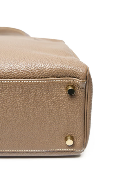 Hermes Retourne Kelly 32 Etoupe Togo Leather GHW
