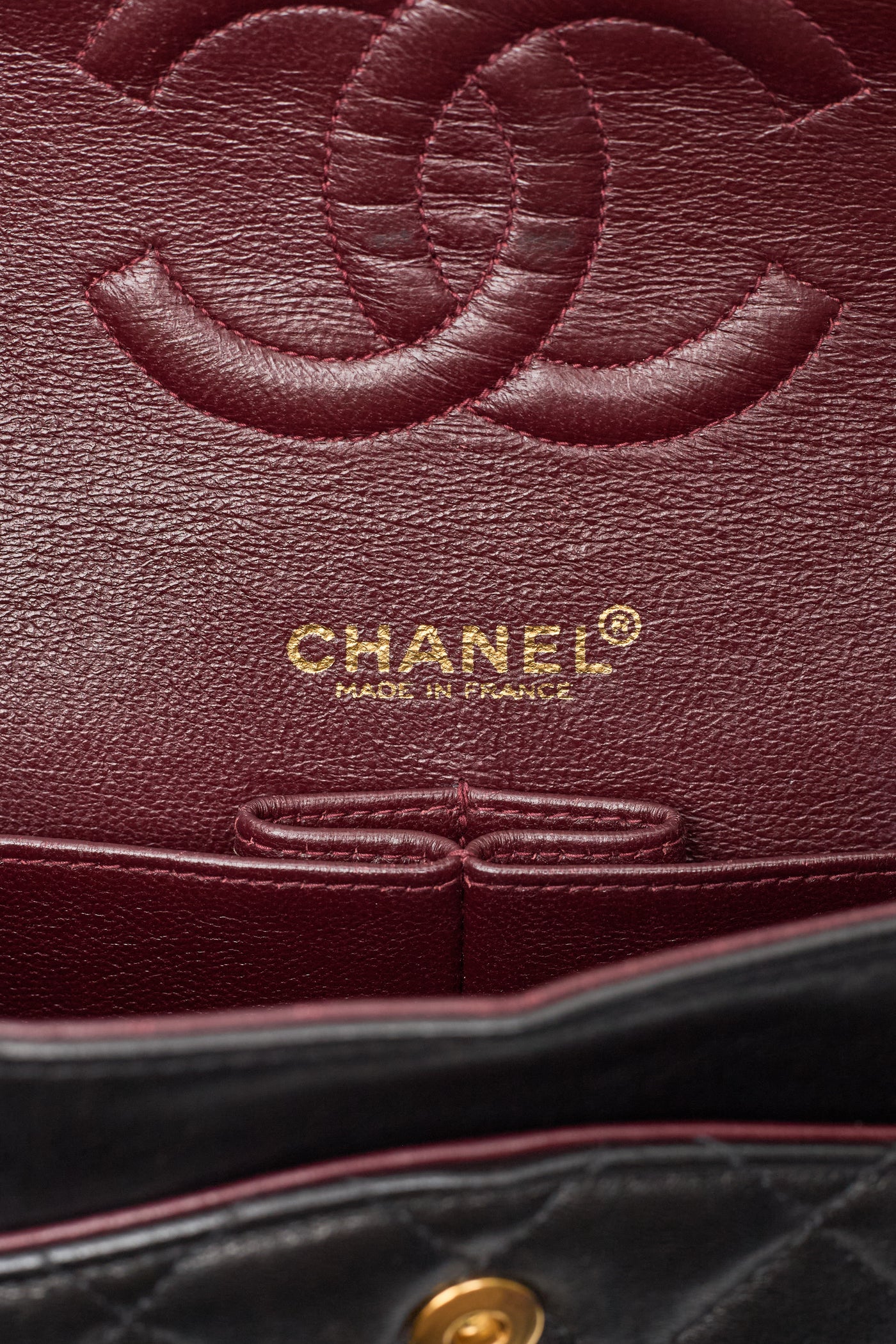 Chanel Vintage Black Lambskin Medium Classic Double Flap