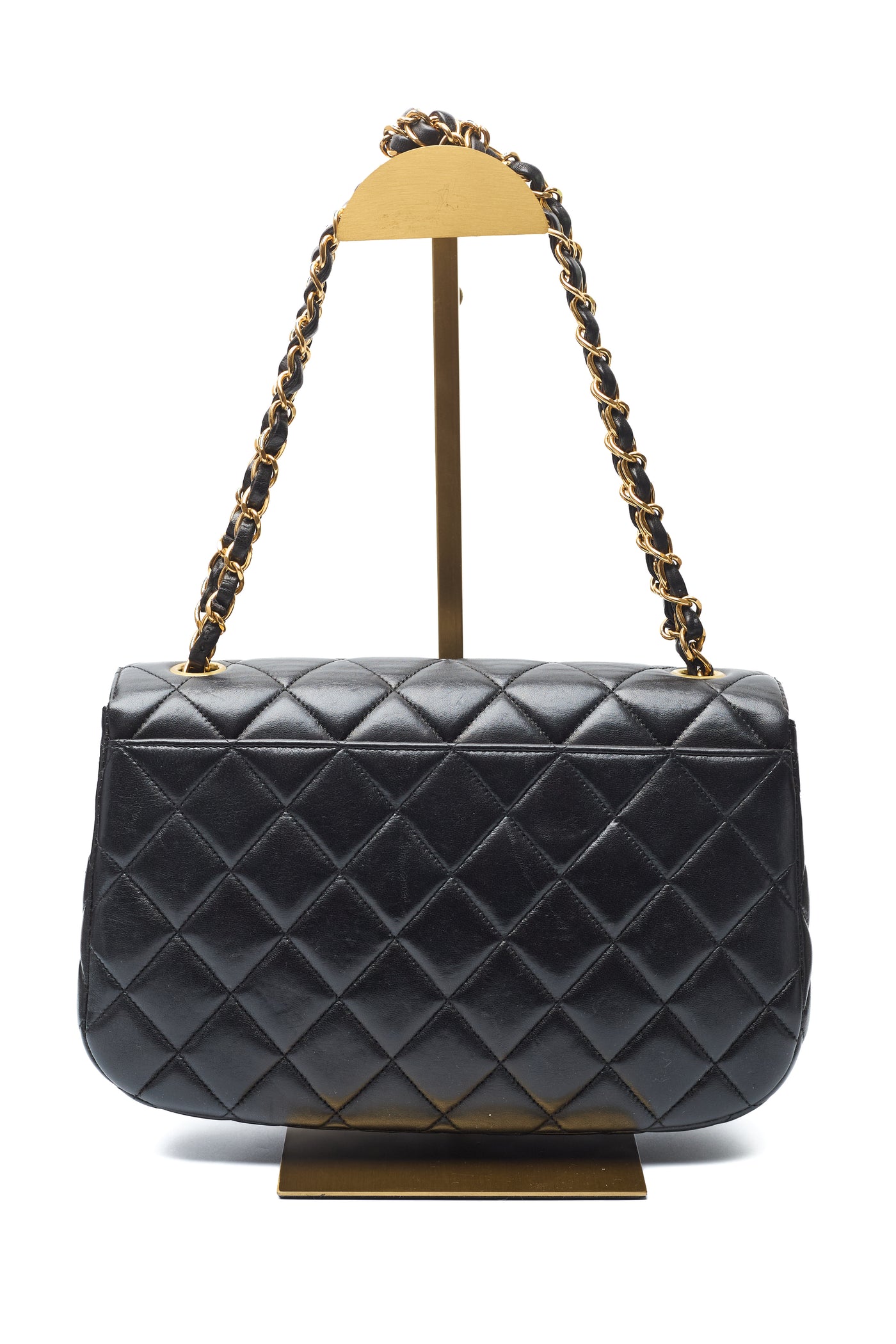 Chanel Vintage Black Lambskin Envelope Flap Shoulder Bag