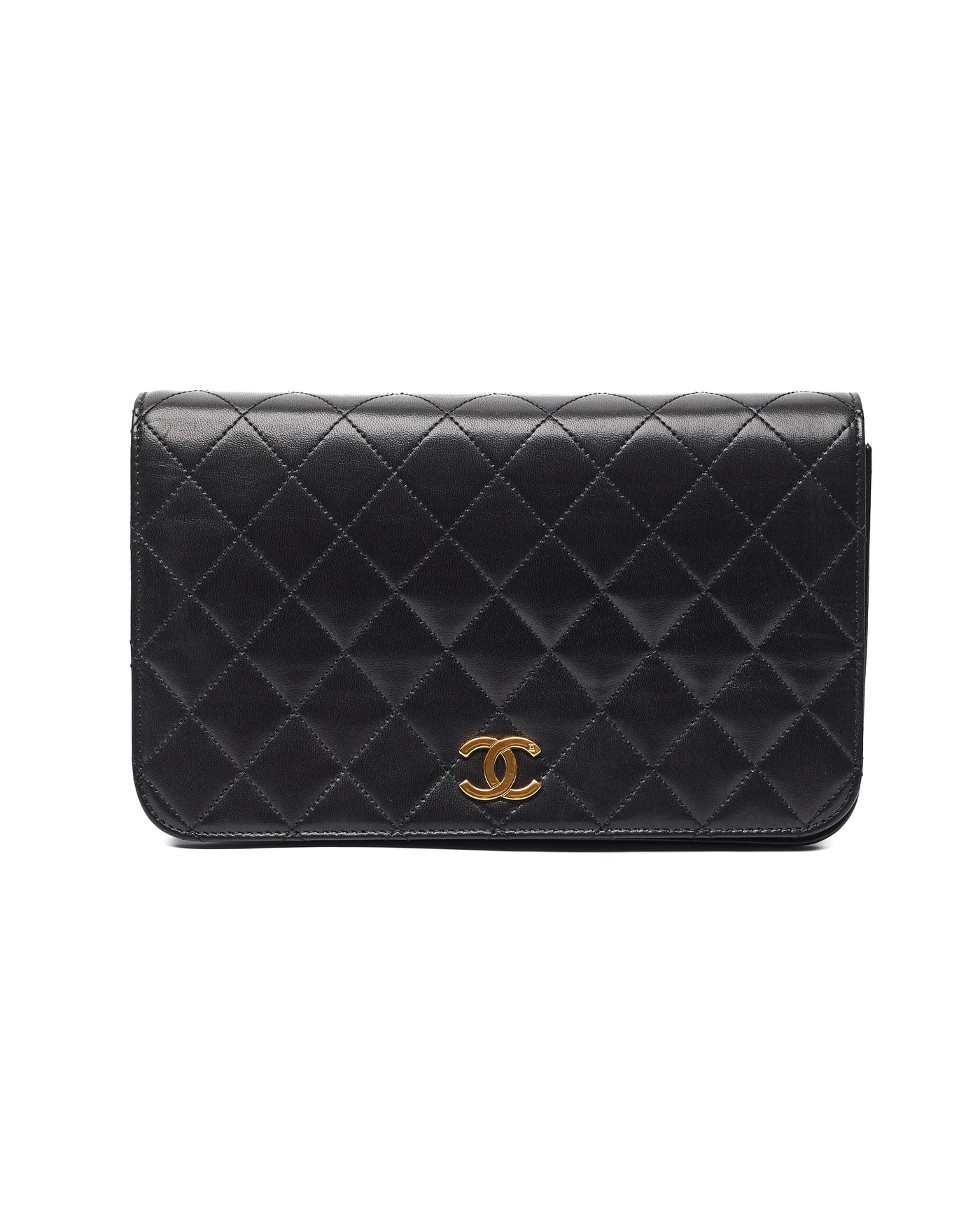 Chanel Vintage Black Lambskin Full Flap