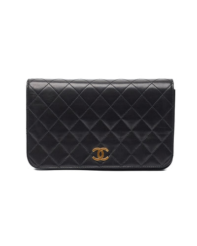 Chanel Vintage Black Lambskin Full Flap