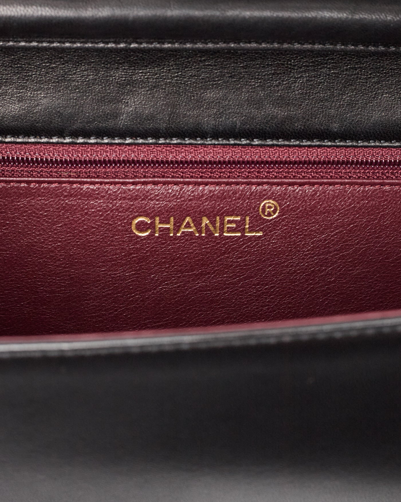 Chanel Vintage Black Lambskin Full Flap