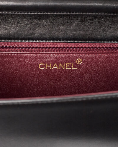 Chanel Vintage Black Lambskin Full Flap