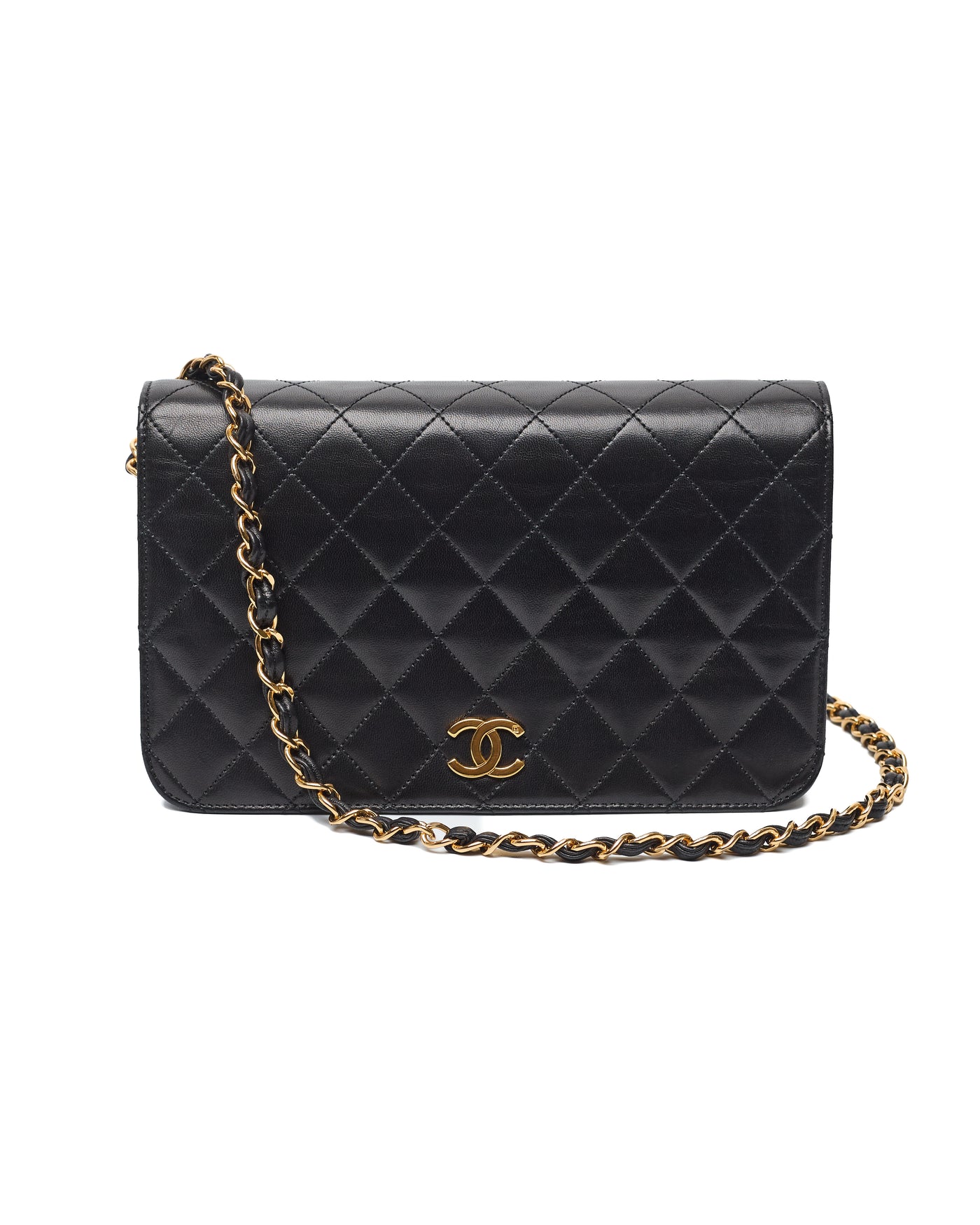 Chanel Vintage Black Lambskin Full Flap