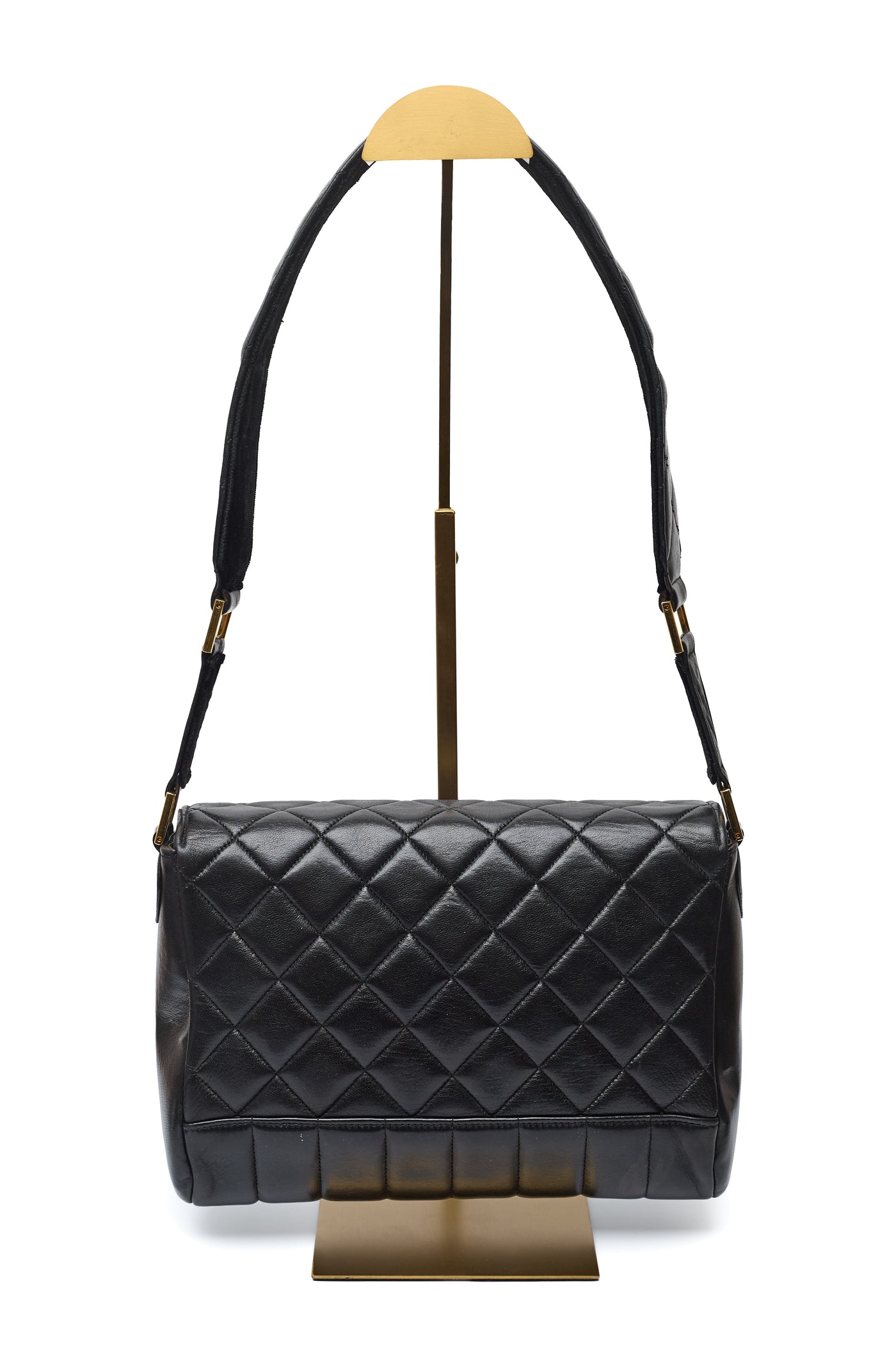 Chanel Vintage Black Lambskin Multi-Quilted Shoulder Bag
