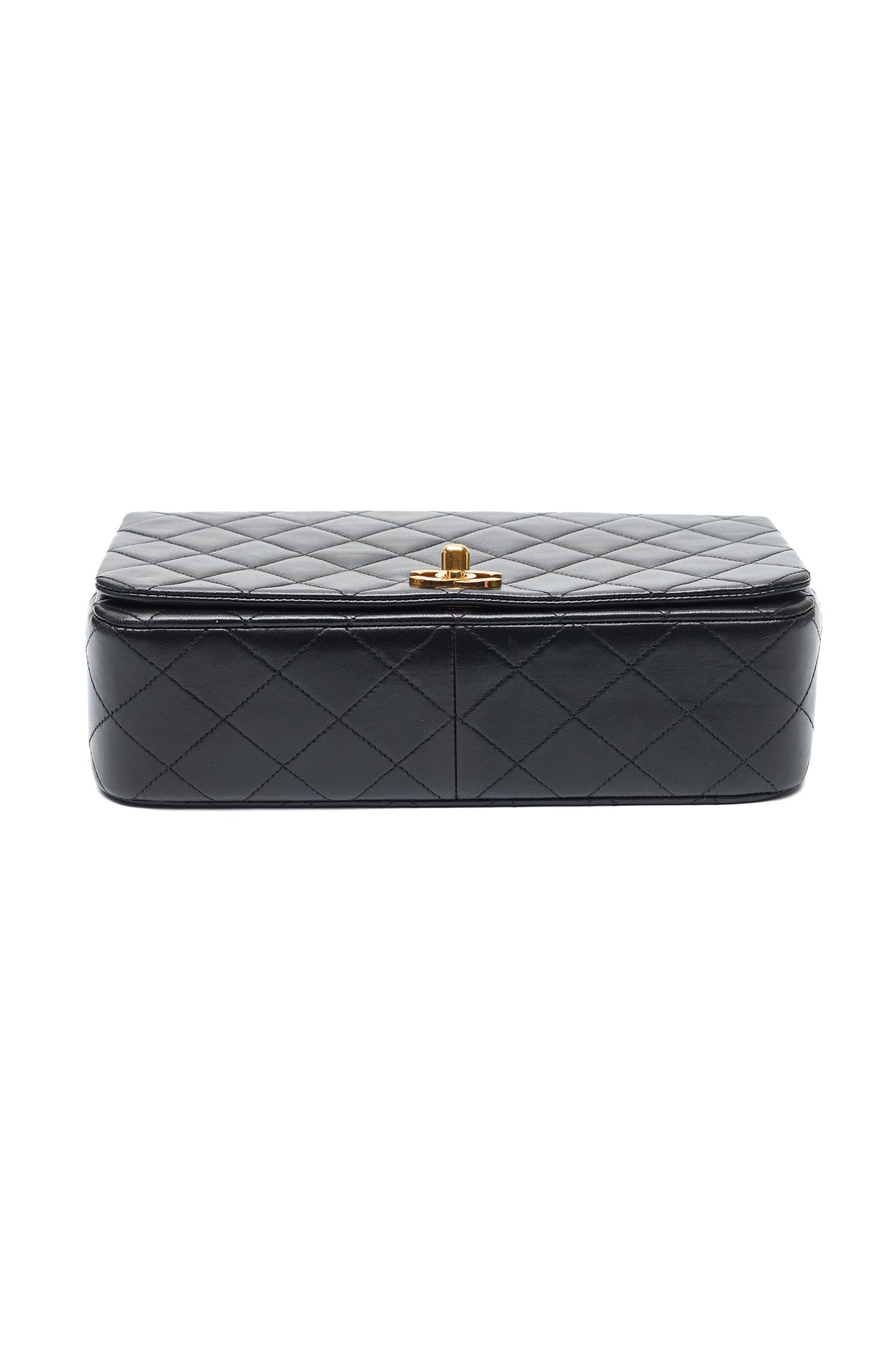 Chanel Vintage Black Lambskin Full Flap