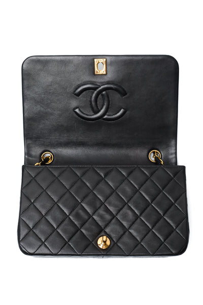 Chanel Vintage Black Lambskin Full Flap