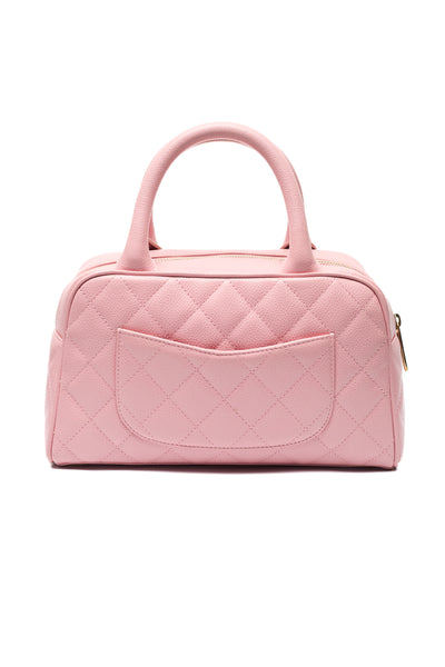 Chanel Vintage Sakura Pink Caviar CC Mini Boston Bag