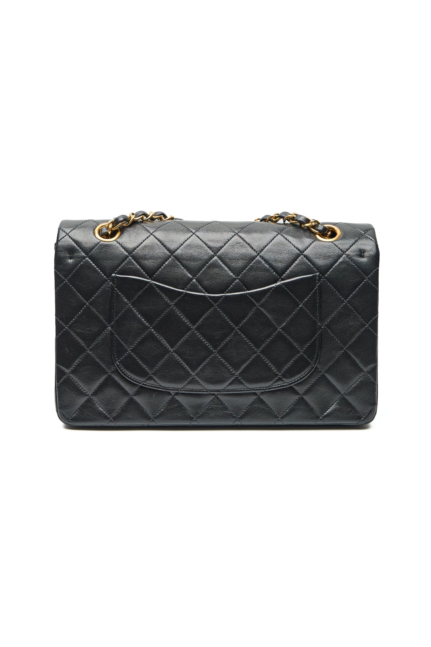 Chanel Vintage Black Lambskin Classic Medium Double Flap
