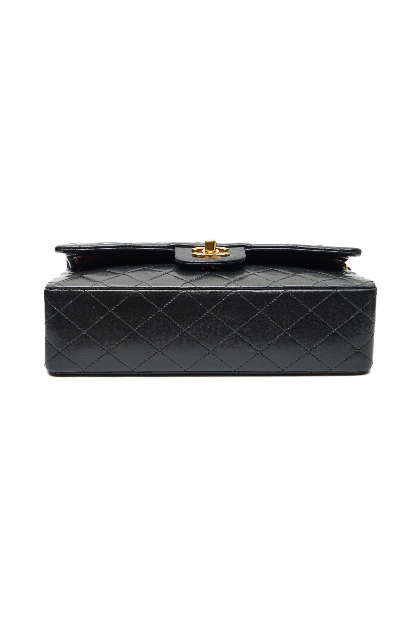 Chanel Vintage Black Lambskin Classic Medium Double Flap