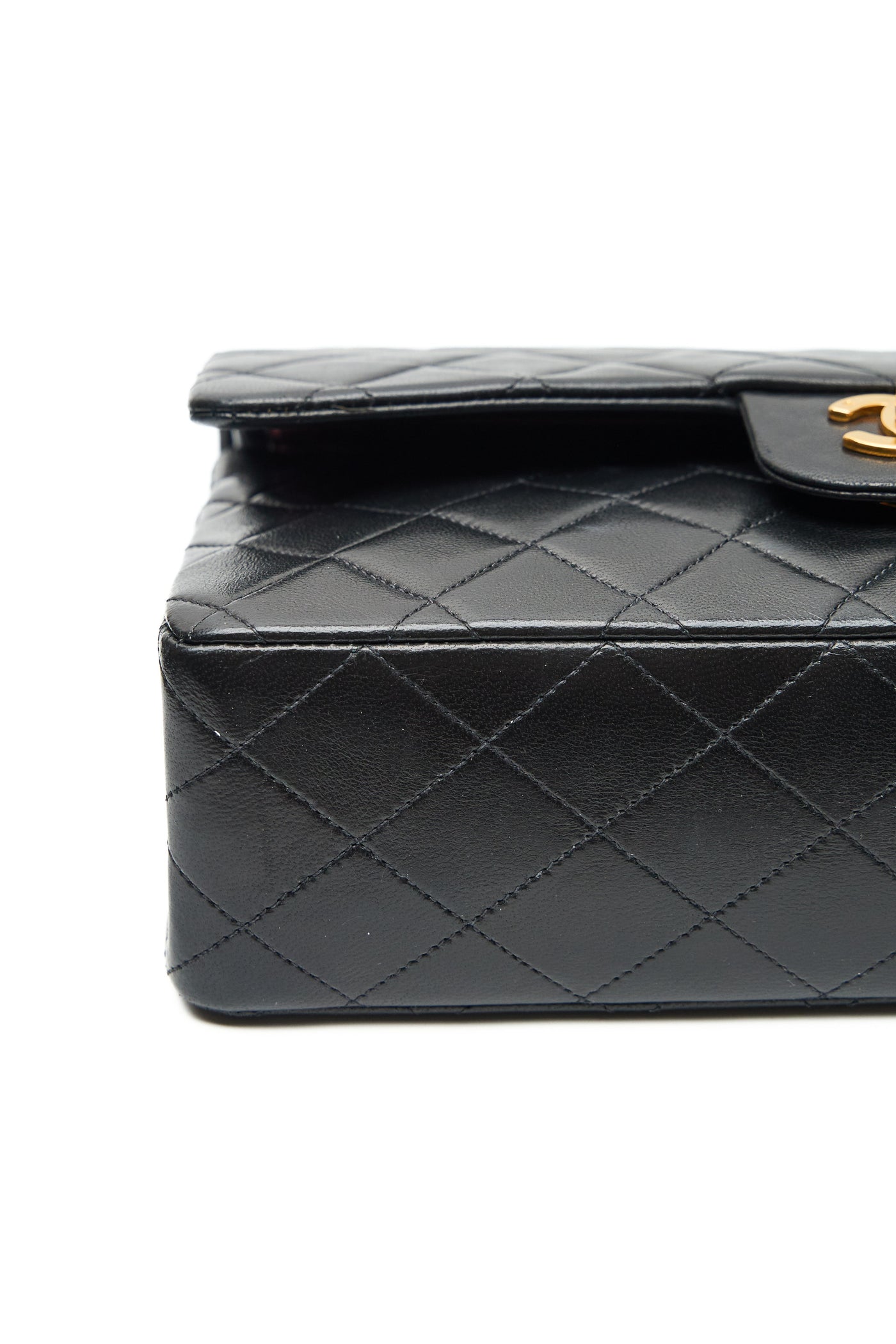 Chanel Vintage Black Lambskin Classic Medium Double Flap