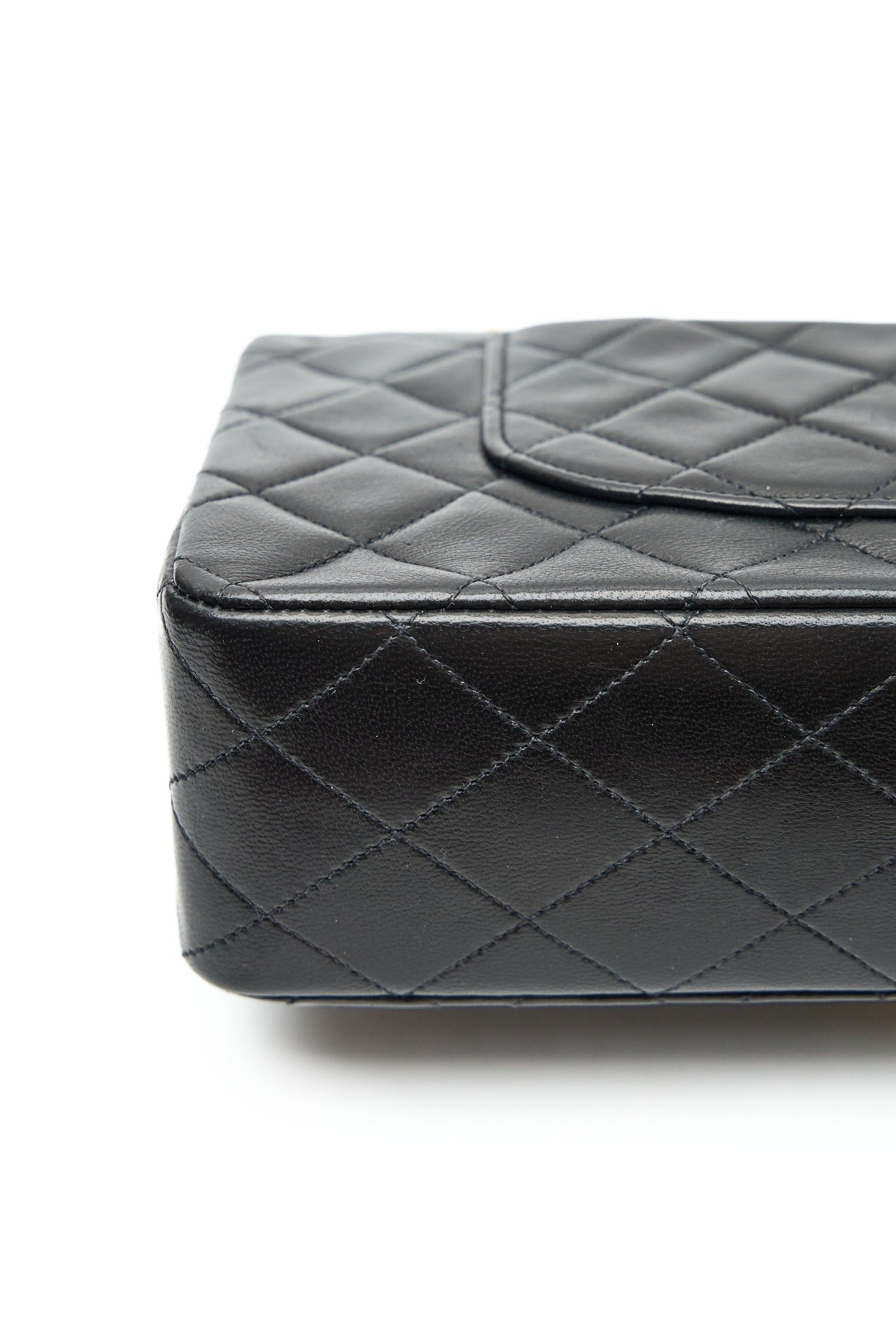 Chanel Vintage Black Lambskin Classic Medium Double Flap