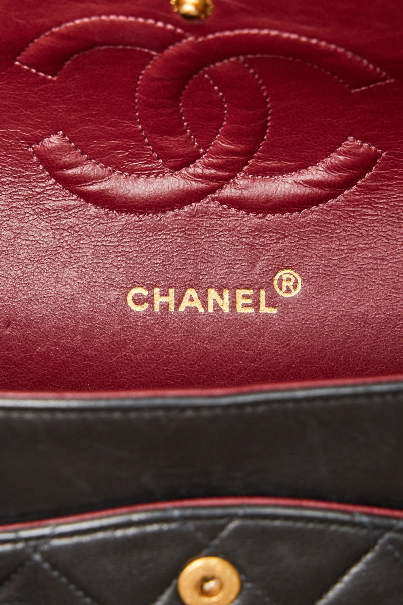 Chanel Vintage Black Lambskin Classic Medium Double Flap