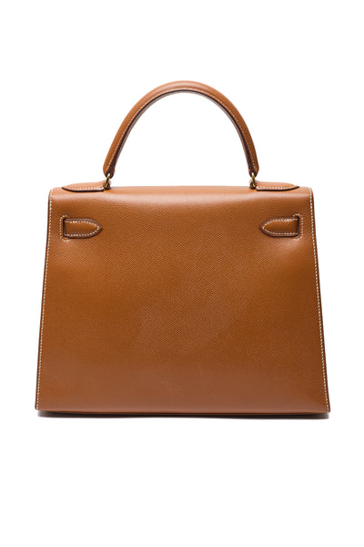 Hermes Vintage Sellier Gold Courchevel Kelly 28