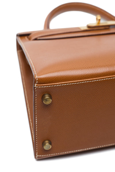 Hermes Vintage Sellier Gold Courchevel Kelly 28