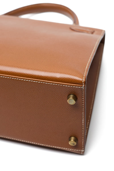 Hermes Vintage Sellier Gold Courchevel Kelly 28