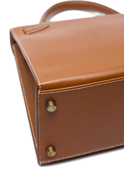 Hermes Vintage Sellier Gold Courchevel Kelly 28
