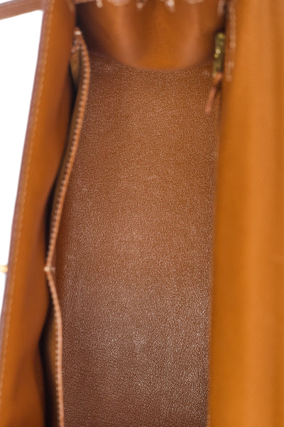 Hermes Vintage Sellier Gold Courchevel Kelly 28