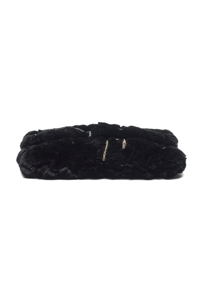 Chanel Chain CC Charm Real Fur Clutch