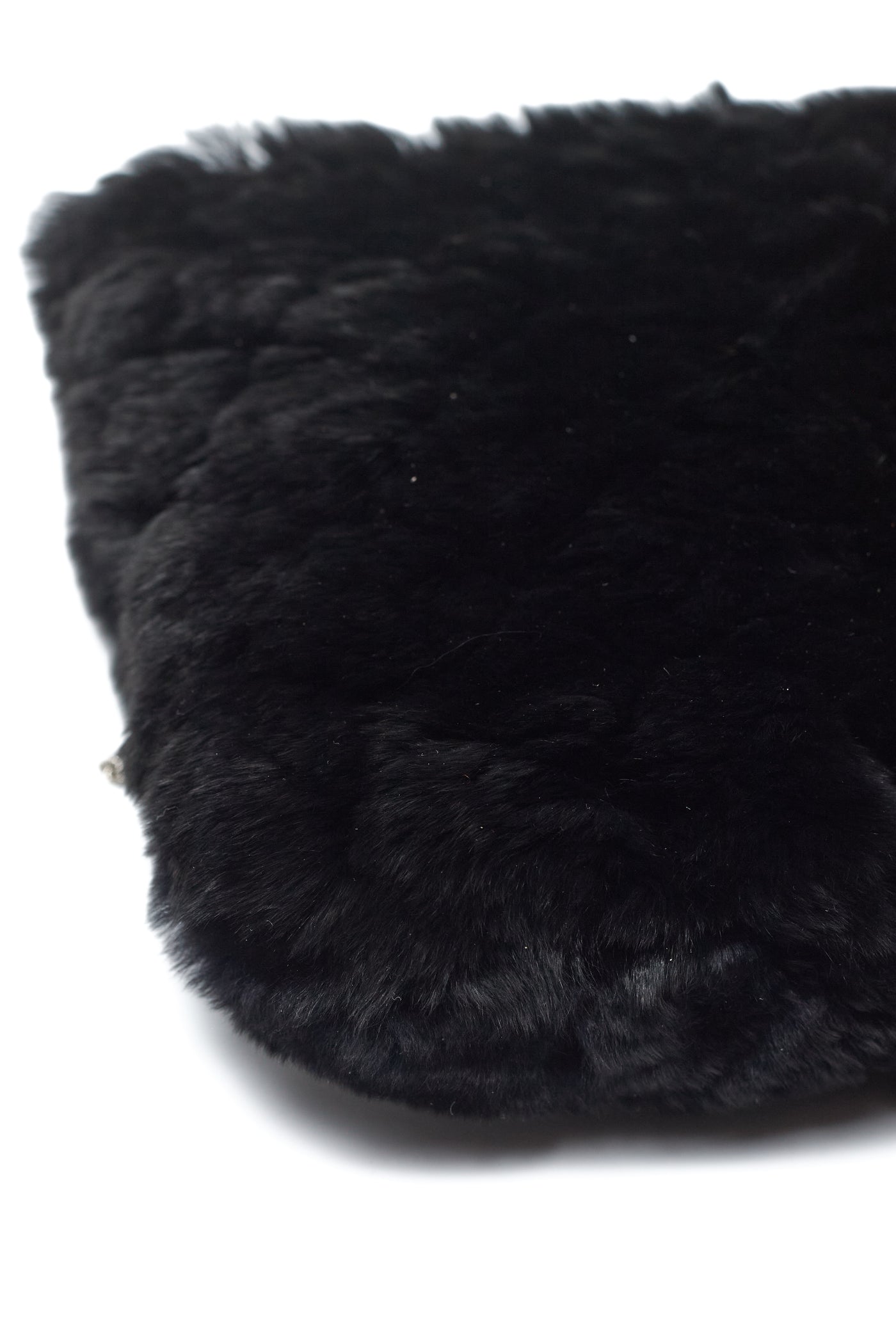 Chanel Chain CC Charm Real Fur Clutch