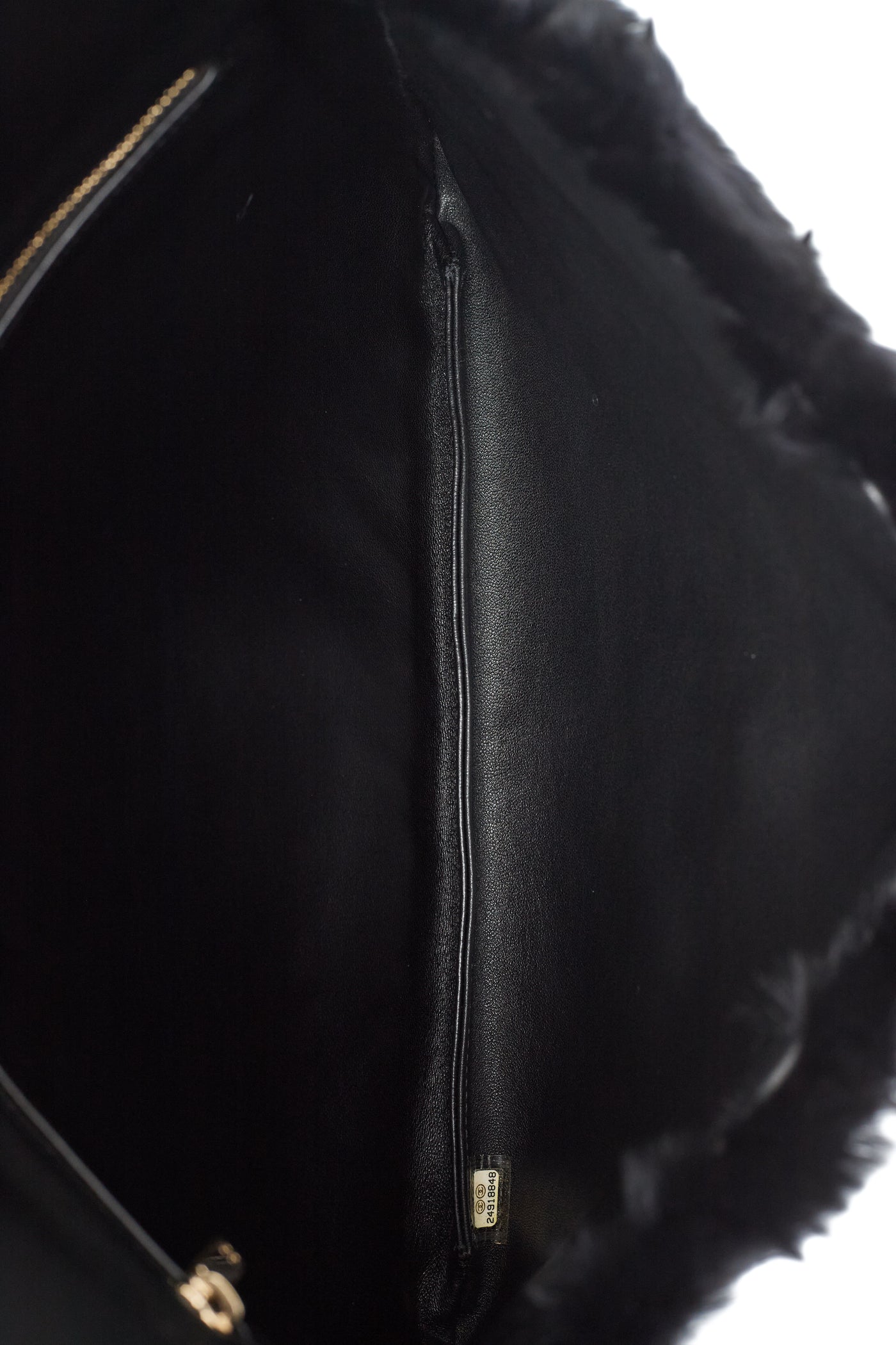 Chanel Chain CC Charm Real Fur Clutch