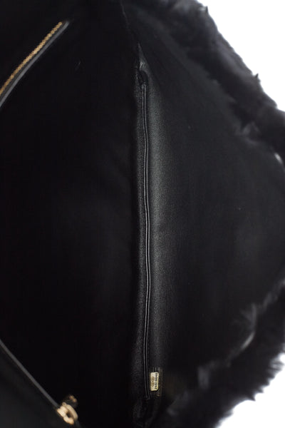 Chanel Chain CC Charm Real Fur Clutch