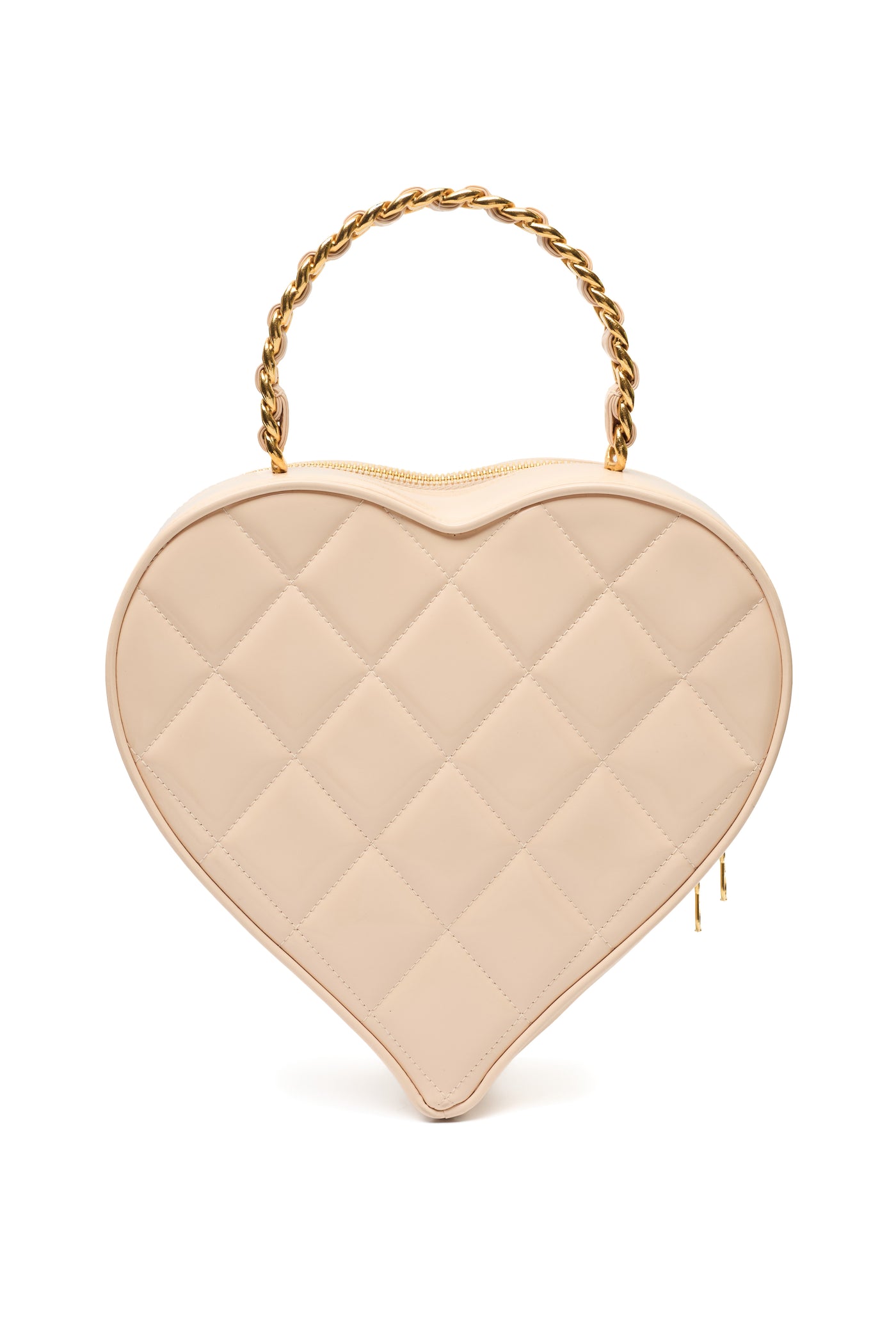 Chanel Vintage 1995 SS Runway Beige Heart Vanity Bag