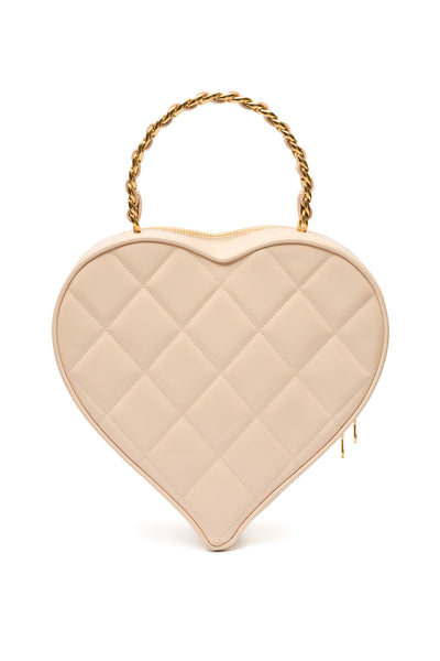Chanel Vintage 1995 SS Runway Beige Heart Vanity Bag