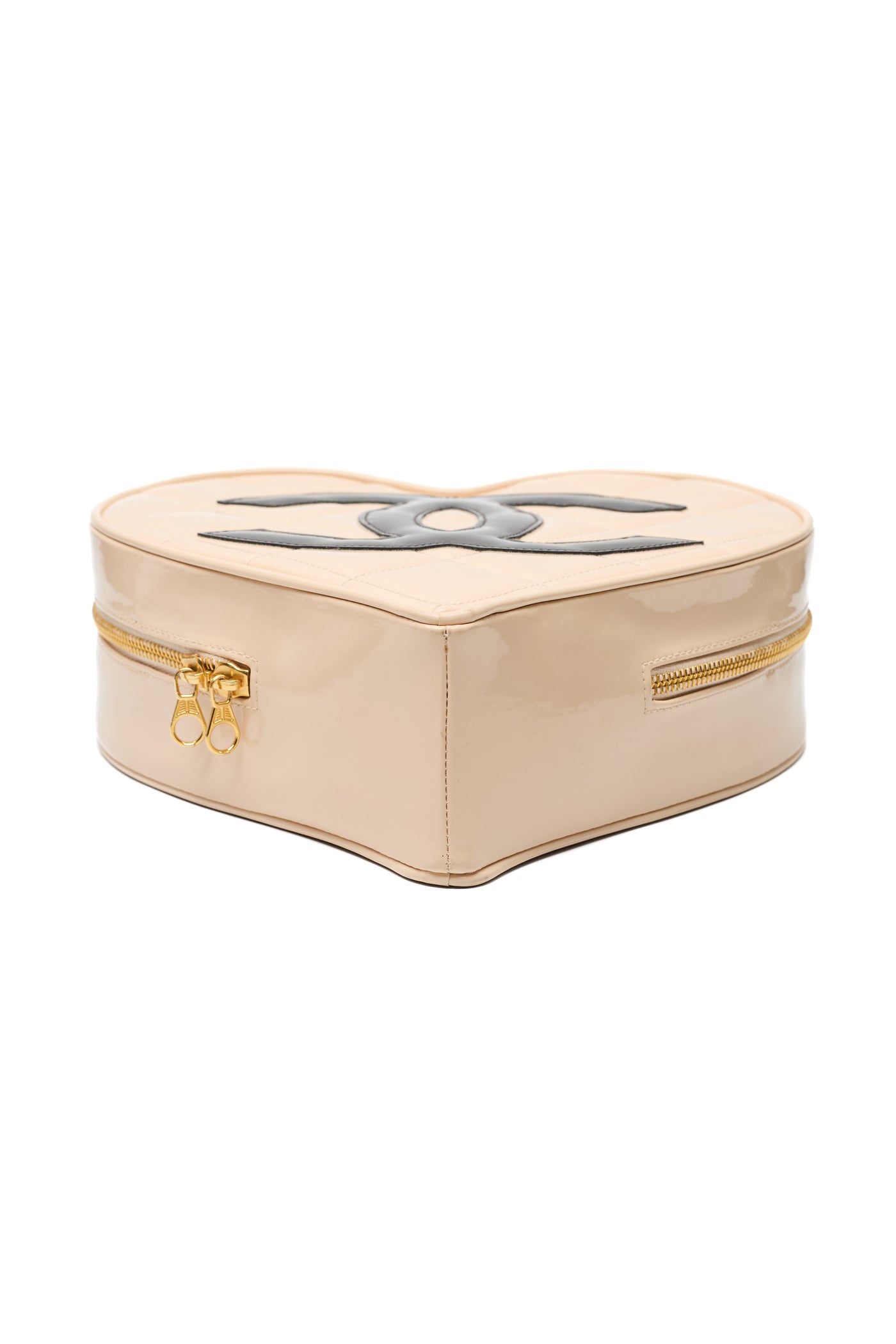 Chanel Vintage 1995 SS Runway Beige Heart Vanity Bag