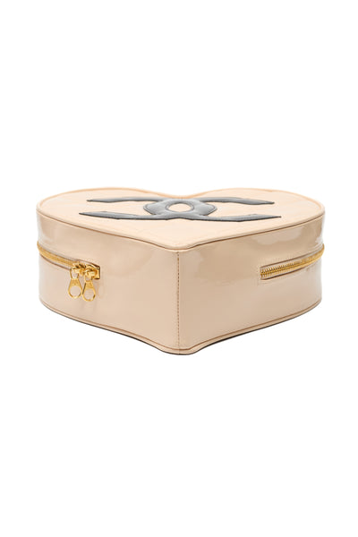 Chanel Vintage 1995 SS Runway Beige Heart Vanity Bag