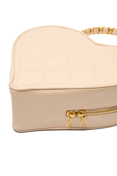 Chanel Vintage 1995 SS Runway Beige Heart Vanity Bag