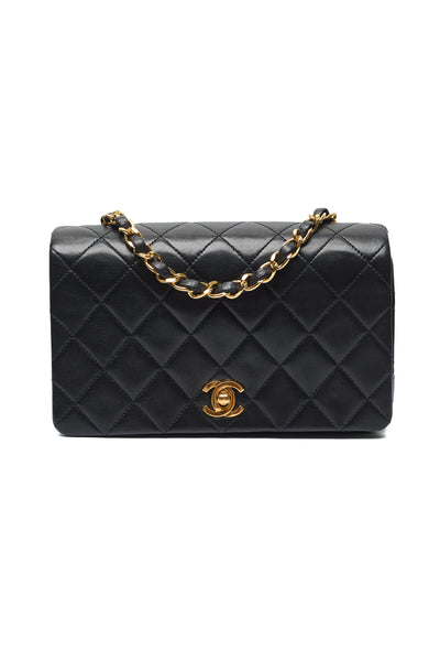 Chanel Vintage Black Lambskin Mini Full Flap