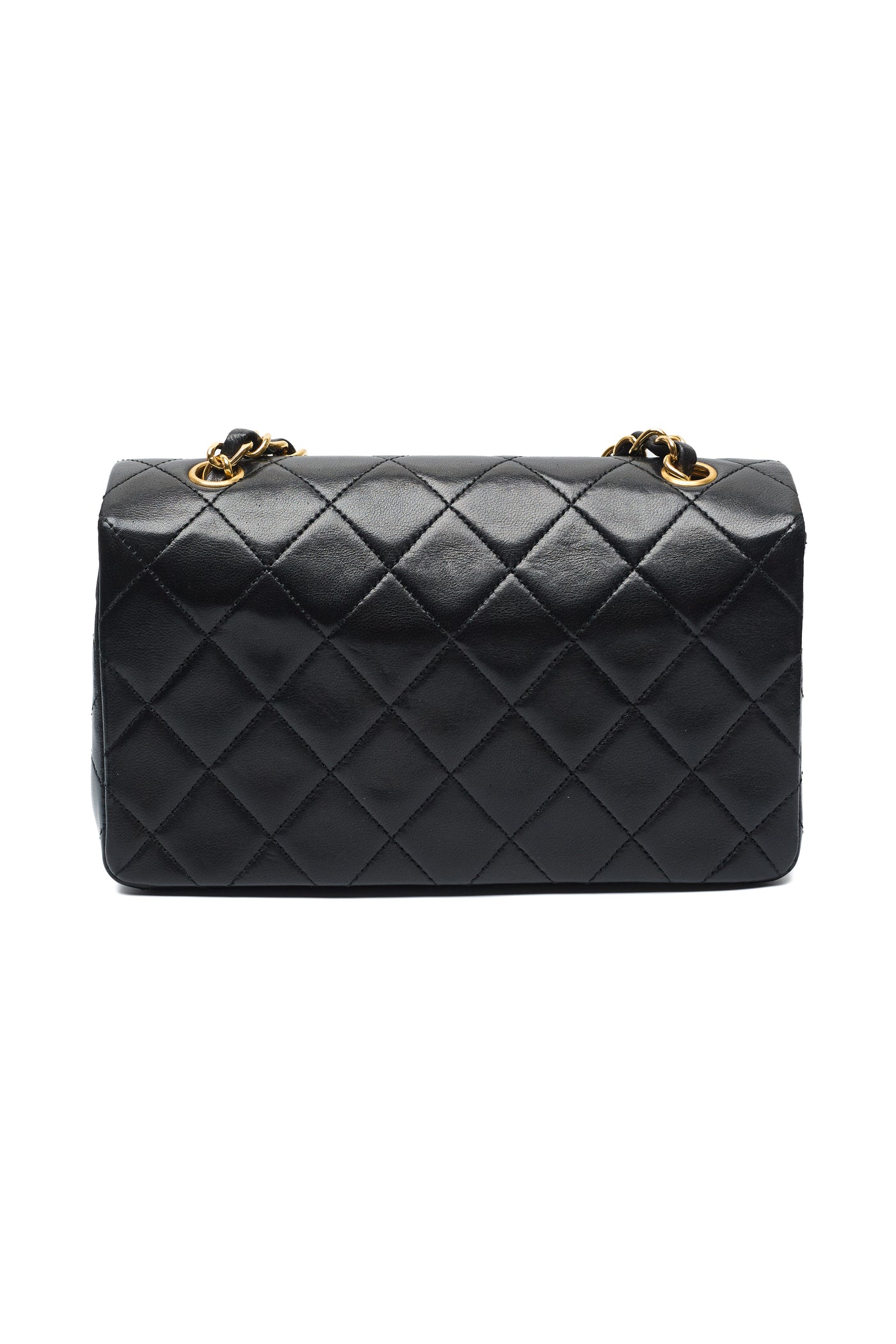 Chanel Vintage Black Lambskin Mini Full Flap