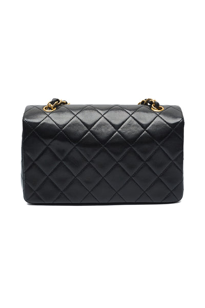Chanel Vintage Black Lambskin Mini Full Flap
