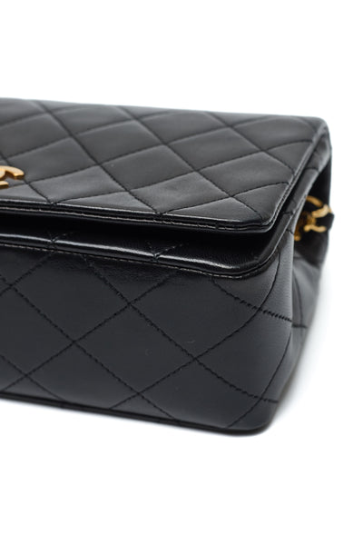 Chanel Vintage Black Lambskin Mini Full Flap