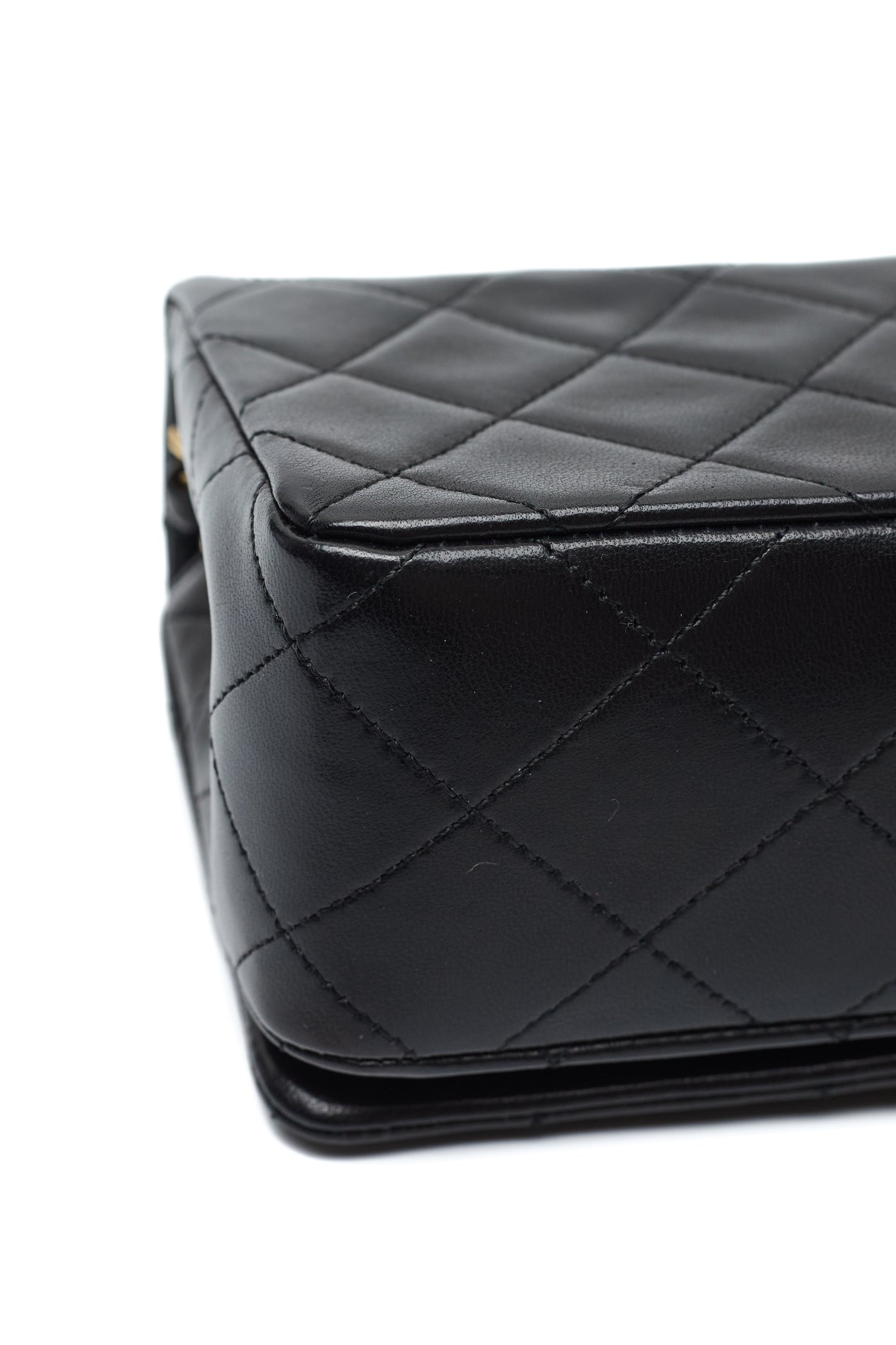 Chanel Vintage Black Lambskin Mini Full Flap